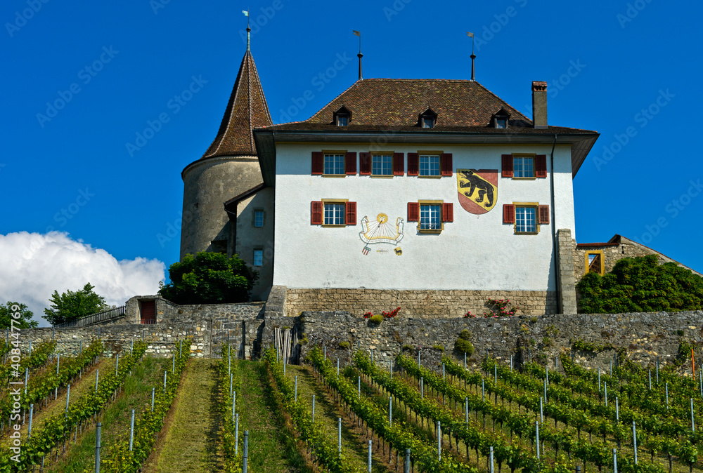 Erlach Castle, Municipality Of Erlach, Canton Of Bern, Switzerland