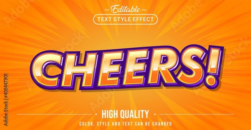 Editable text style effect - Cheers text style theme.