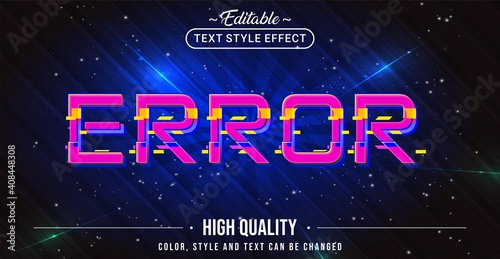 Editable text style effect - Error text style theme.