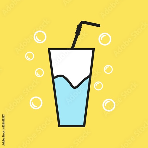 Vector of cold drink in a glass design. Can be use for icon or symbol