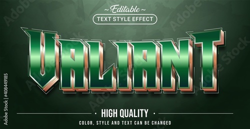 Editable text style effect - Valiant text style theme.