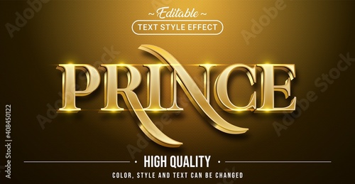 Editable text style effect - Prince text style theme.