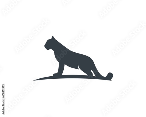elegant leopard silhouette vector logo