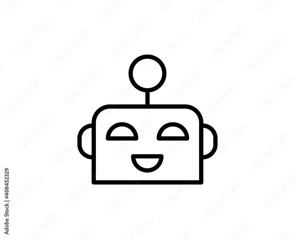 Bot line icon. Vector symbol in trendy flat style on white background. Web sing for design. Bot line icon. Vector symbol in trendy flat style on white background. Web sing for design.