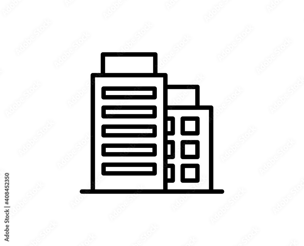 Building flat icon. Thin line signs of bone for design logo, visit card, etc. Single high-quality outline symbol for web design or mobile app. Building outline pictogram. Building flat icon. Thin line signs of bone for design logo, visit card, etc. Single high-quality outline symbol for web design or mobile app. Building outline pictogram.