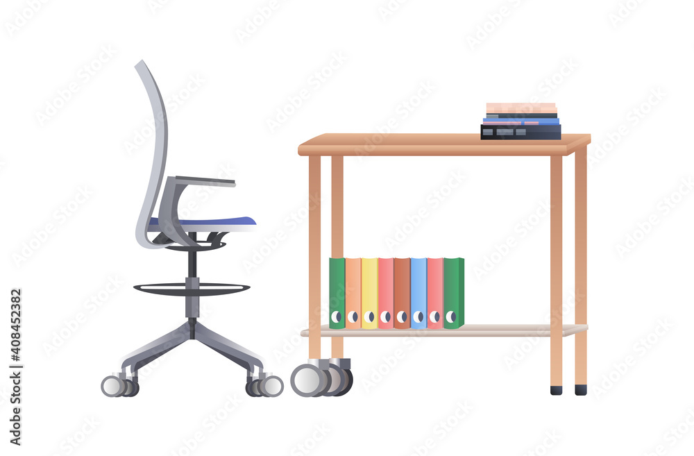 modern cabinet interior office room with furniture horizontal vector illustration modern cabinet interior office room with furniture horizontal vector illustration