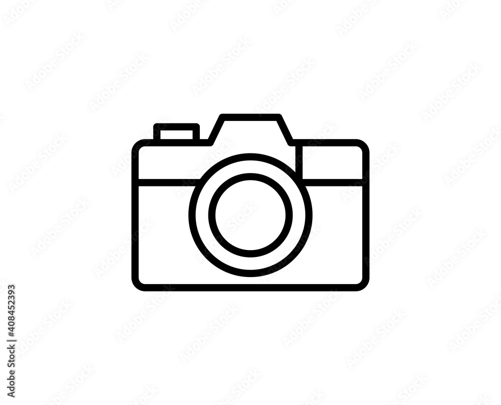 Camera line icon. Vector symbol in trendy flat style on white background. Web sing for design. Camera line icon. Vector symbol in trendy flat style on white background. Web sing for design.