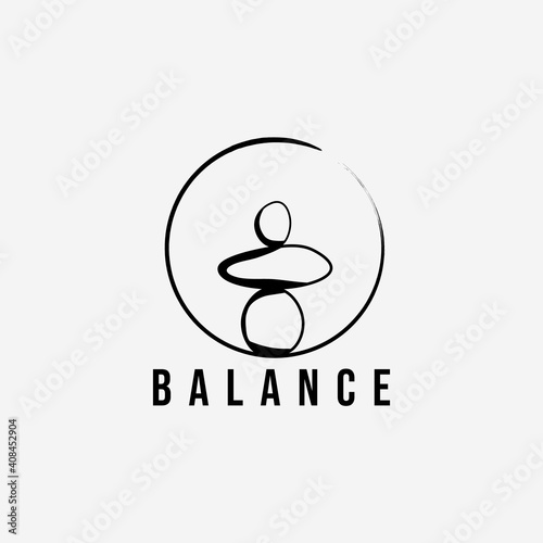 wellness balance stone logo vector illustration design. zen template symbol