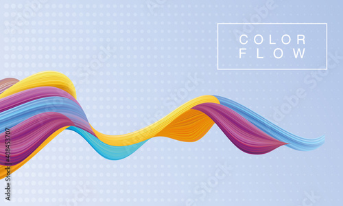 vivid color flow with rectangle frame background poster