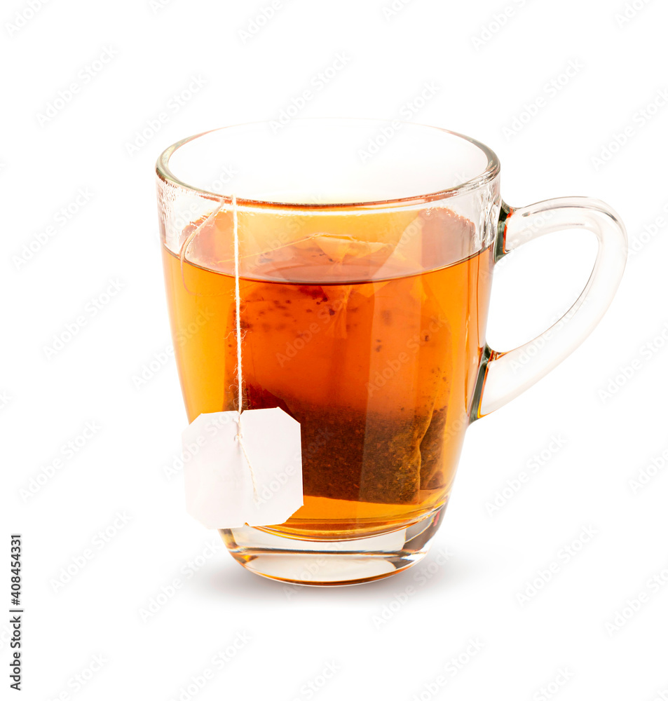 Glass of tea isolated on white background. Glass of tea isolated on white background.