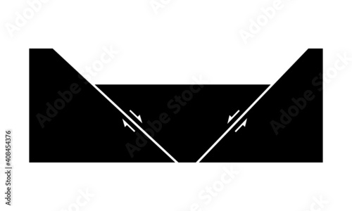 Black geological  normal faults illustration