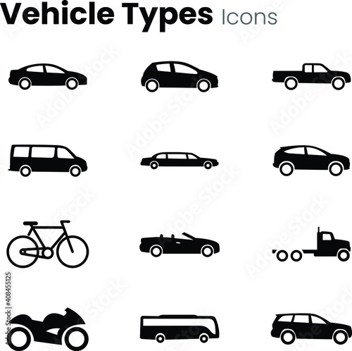 All transport vehicles icon set