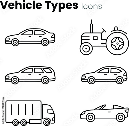 All transport vehicles icon set