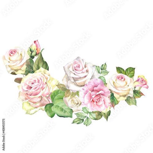 watercolor roses bouquet