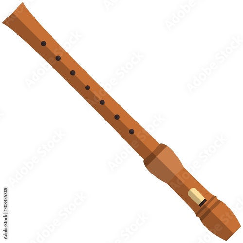 Pipe, music icon, flat vector isolated illustration. Wind musical instrument.