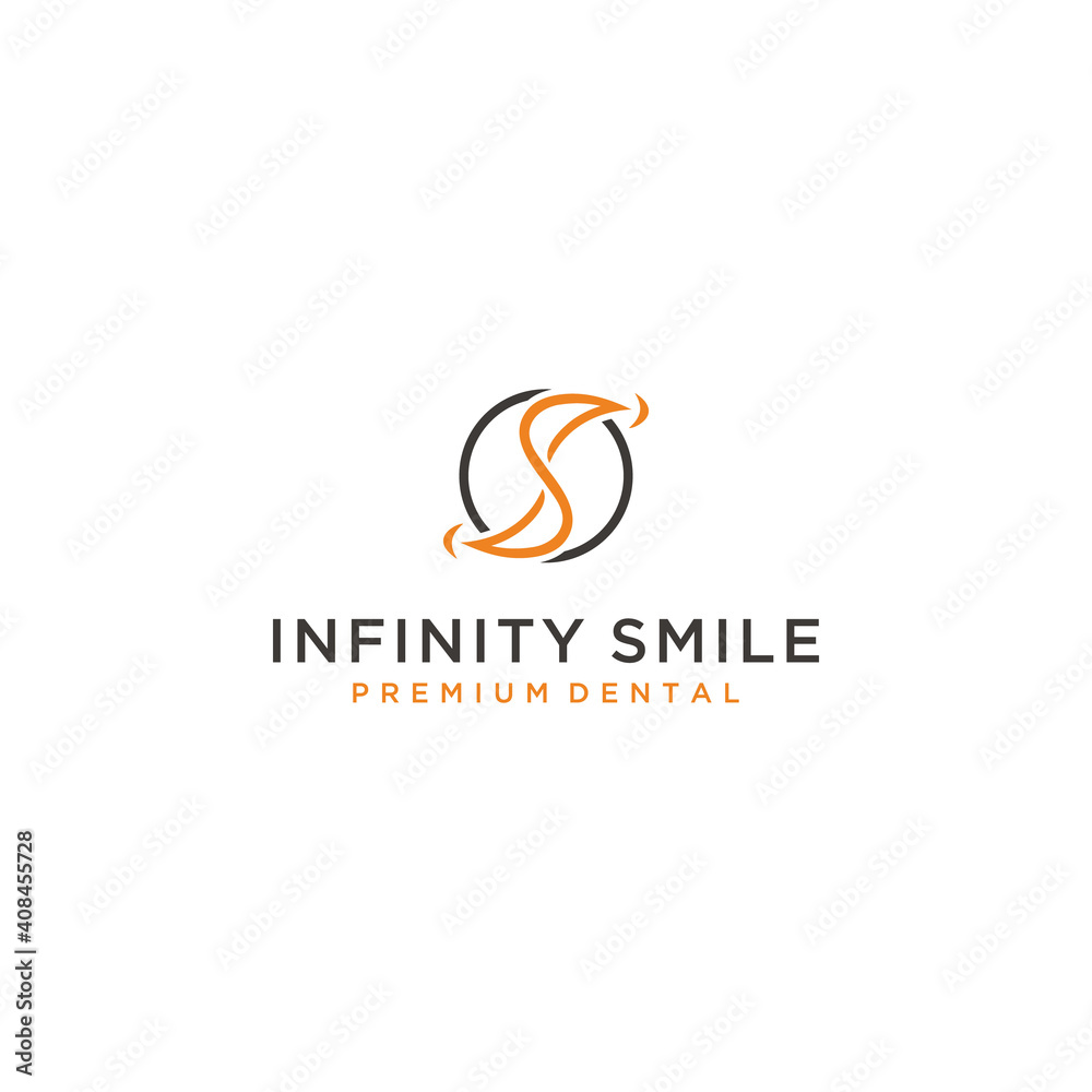 Obraz premium Infinity smile logo design vector template