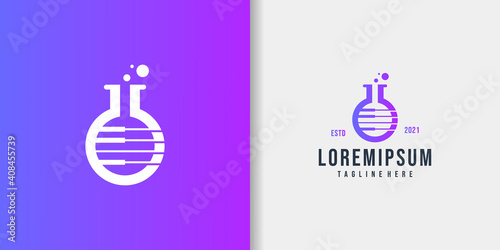 Music Lab Logo Template Design Vector, Emblem, Design Concept