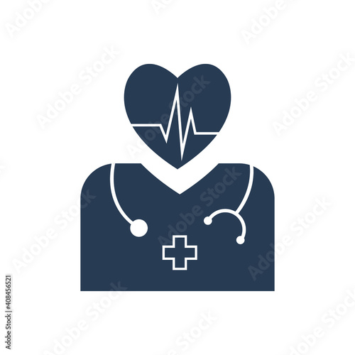 Doctor Icon | Health care, heartbeat, stethoscope.