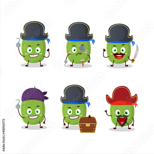 Cartoon character of ambarella with various pirates emoticons