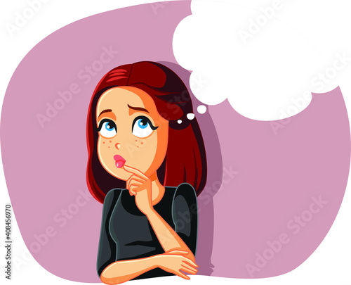Funny Girl Thinking Having an Idea