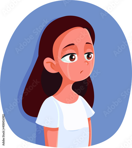 Unhappy Depressed Teenager Girl Crying