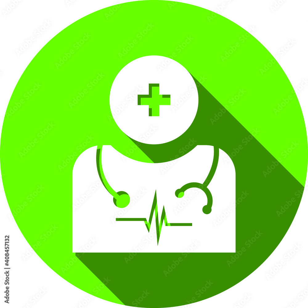 Obraz premium Doctor Icon | Health care, heartbeat, stethoscope.