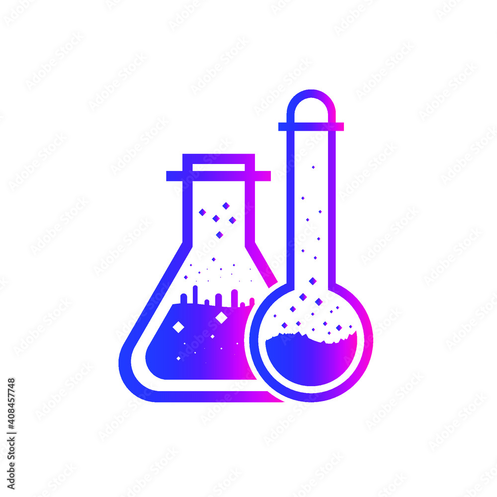 Test Tube Icon. Beaker, Flask, Chemistry Test Icon Test Tube Icon. Beaker, Flask, Chemistry Test Icon