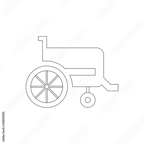 Wheelchair icon. Disabled, paralyzed, handicapped chair