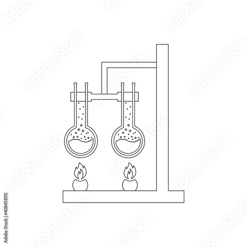 Laboratory experiment icon. chemistry, biological, ecological test tube analyze.