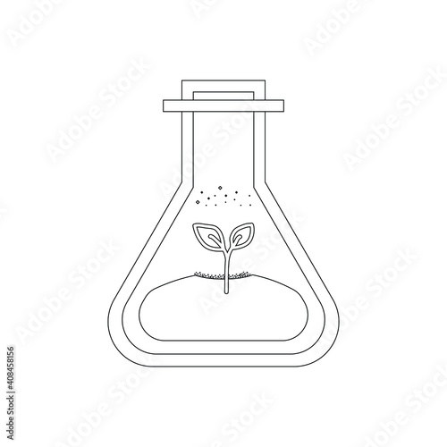 Laboratory experiment icon. chemistry, biological, ecological test tube analyze.