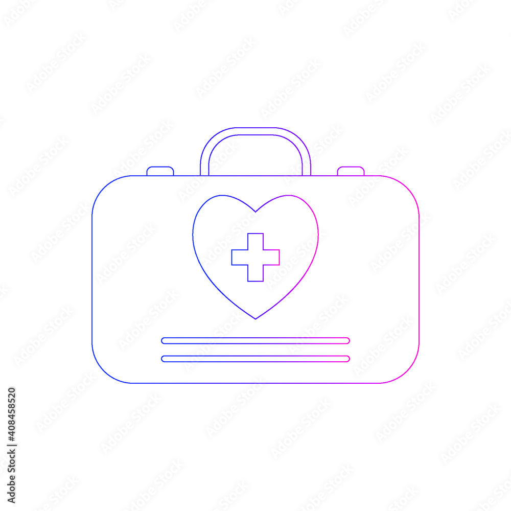 Doctor bag icon. First aid box, medical bag icon. Doctor bag icon. First aid box, medical bag icon.