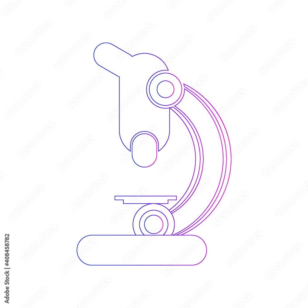 Microscope Icon for chemistry, biology, scientist, lab testing. Microscope Icon for chemistry, biology, scientist, lab testing.