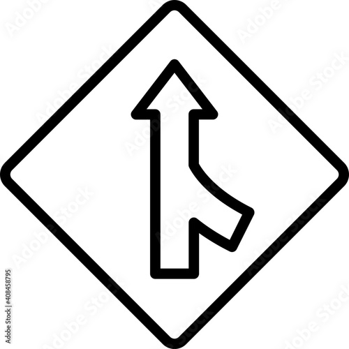 traffic merging sign