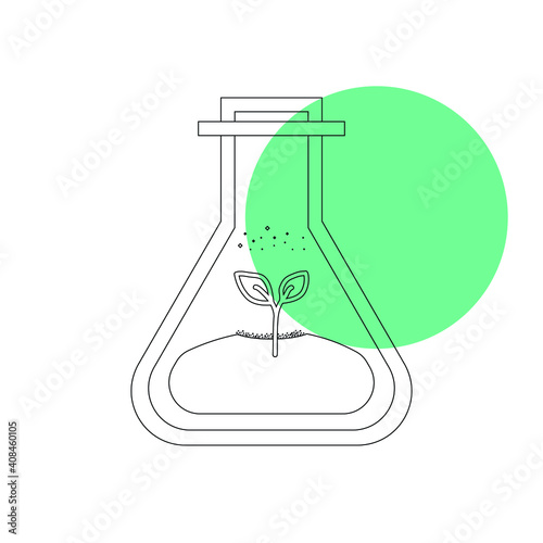 Laboratory experiment icon. chemistry, biological, ecological test tube analyze.