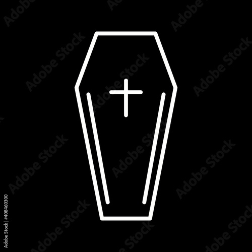 Unique Coffin Line Vector Icon