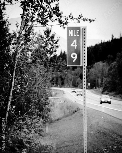 Mile 49 on highway 1 in Alaska photo