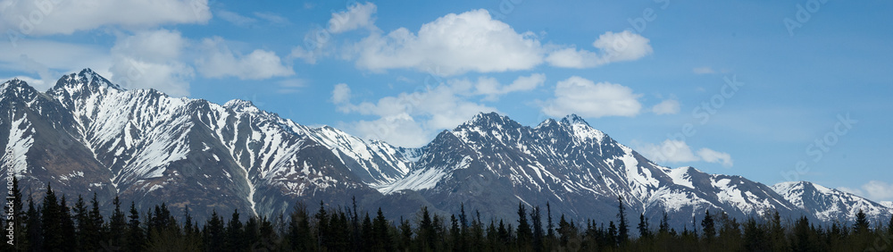 Spring time mountains in Alaska