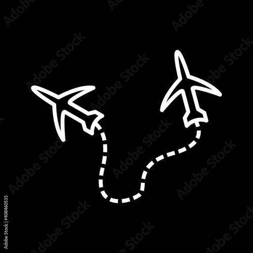 Unique Round Travel Flights Line Vector Icon