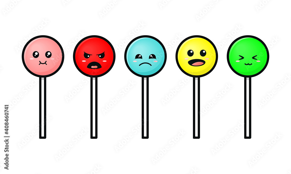 Cute candy lollipop character. Illustration vector Cute candy lollipop character. Illustration vector