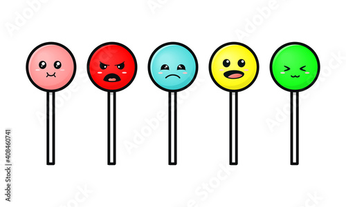 Cute candy lollipop character. Illustration vector