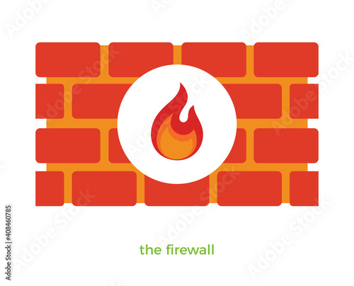 The Red Firewall. Isolated Vector Illustration