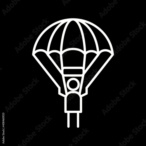 Unique Parachuter Vector Line Icon