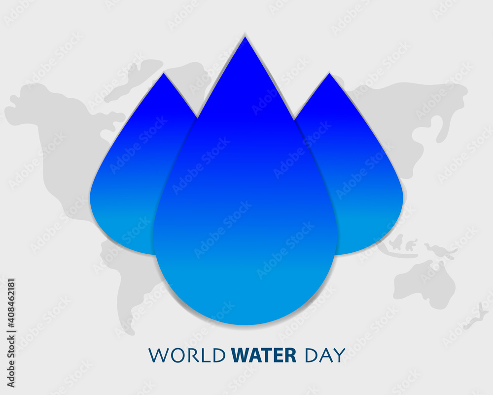 Obraz premium World Water Day With World Map Vector