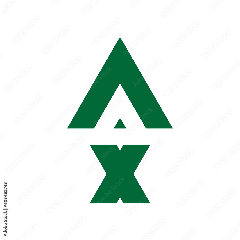 Letter A combined with Letter X and Triangle Shape. Letter A combined with Letter X and Triangle Shape.