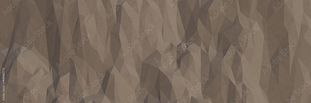 Obraz premium 3D rendered brown low poly rock cliff background