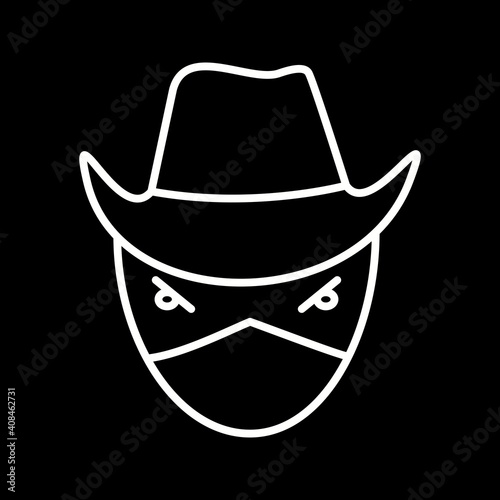 Unique Bandit Line Vector Icon