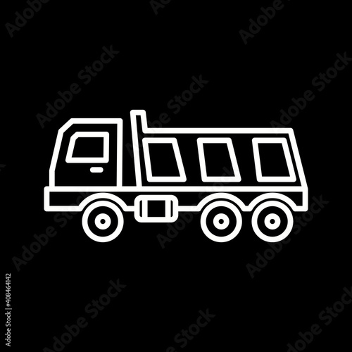 Unique Tipper Line Vector Icon