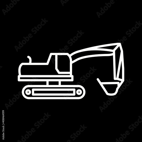 Unique Excavator Line Vector Icon