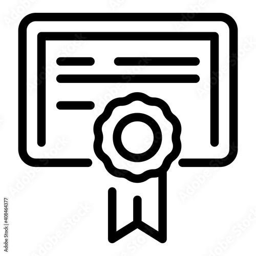 Estate certificate icon. Outline estate certificate vector icon for web design isolated on white background