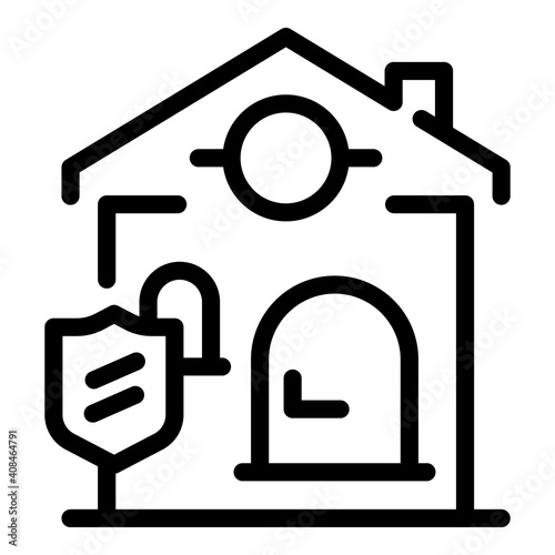 Insurance house icon. Outline insurance house vector icon for web design isolated on white background